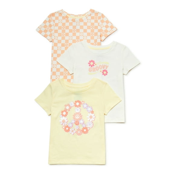 365 Kids from Garanimals Girls Short Sleeve T-Shirts, 3-Pack, Sizes 4-10