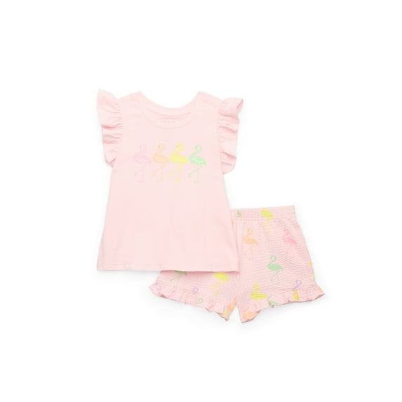 365 Kids by Garanimals Girls Tank Top and Ruffle Short Set, 2-Piece, Sizes 4-10