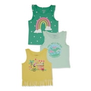 365 Kids from Garanimals Girls Tank Tops, 3-Pack, Sizes 4-10