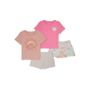 365 Kids from Garanimals Girls Tee, Shorts and Scooter Skirt Set, 4-piece, Sizes 4-10