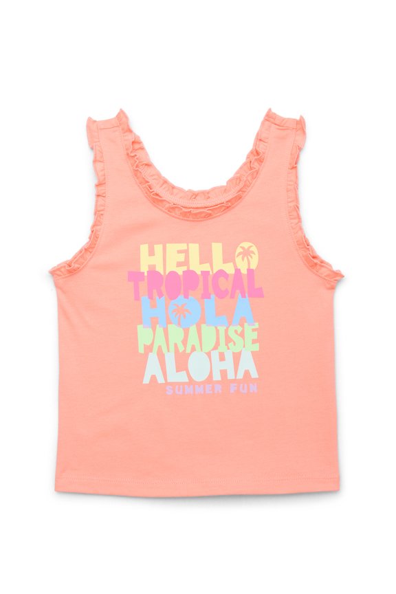 365 Kids by Garanimals Mini Ruffle Edge Tank Top, Sizes 4-10