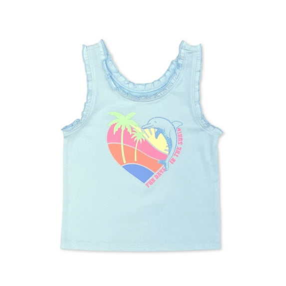365 Kids by Garanimals Mini Ruffle Edge Tank Top, Sizes 4-10