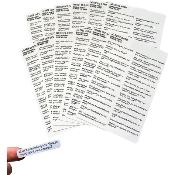 365 Pcs Daily Journal Prompt Stickers, Complete 12-Month Guided Journaling Prompts Bundle, Self Reflection & Habit Building Planner Stickers for Beginners (1 Pack)