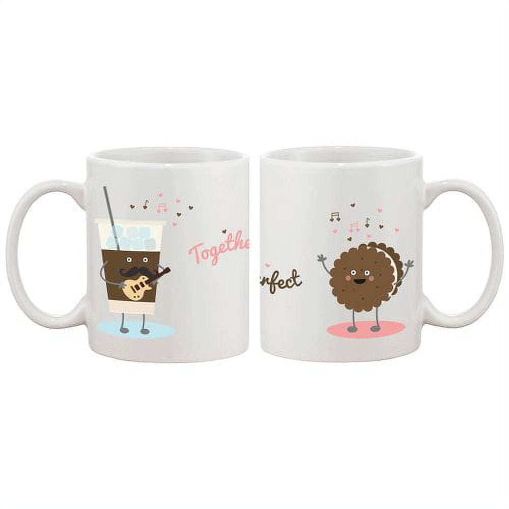 Cute Valentine's Day White Ceramic Coffee Mug Set