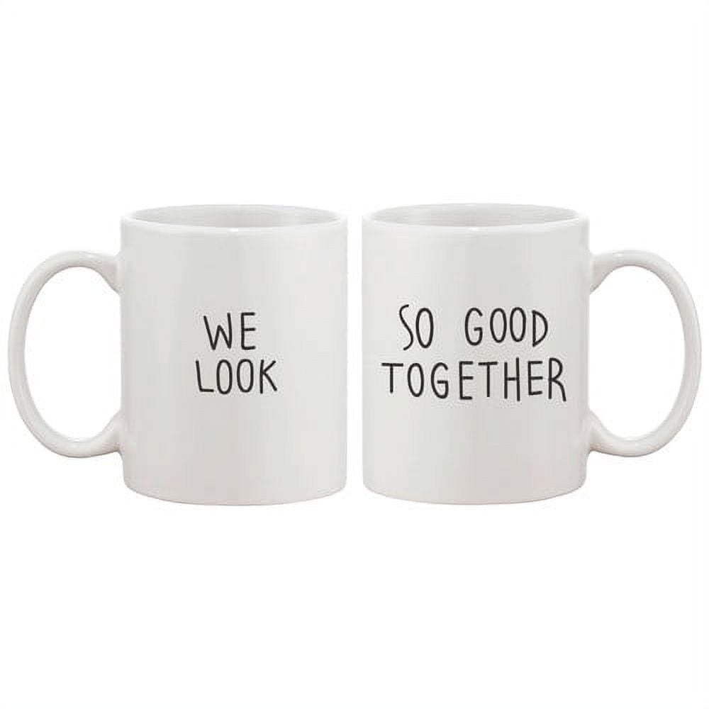 White Ceramic Valentine's Day Couple Mug Set