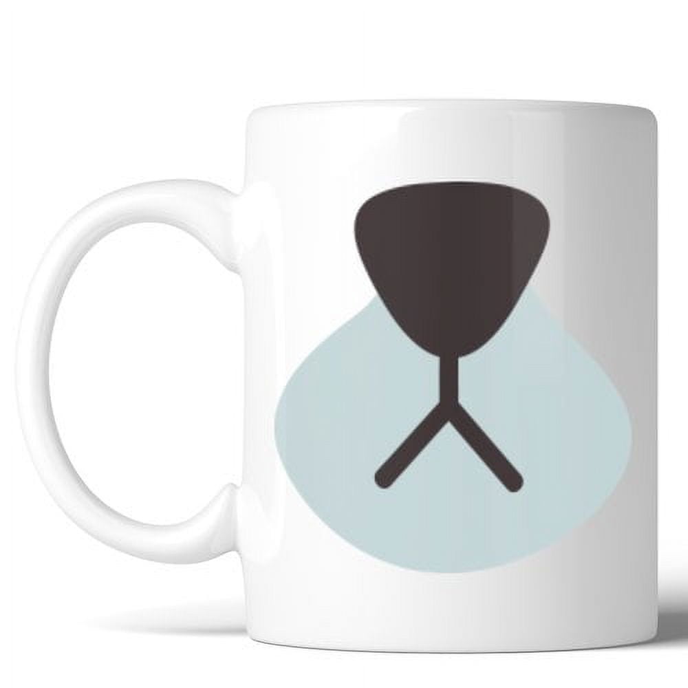 White Ceramic Mug with Bear Nose Design