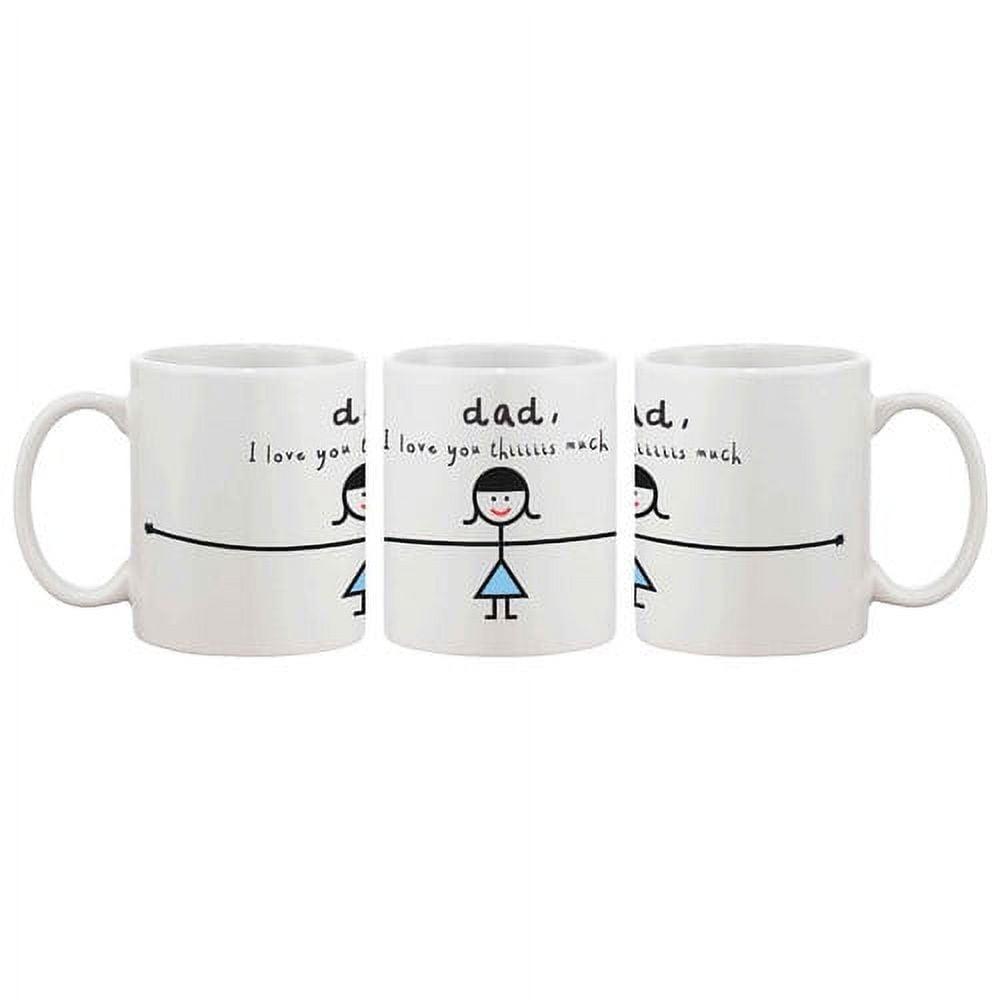 White Ceramic Father's Day Coffee Mug with Cute Graphic Design