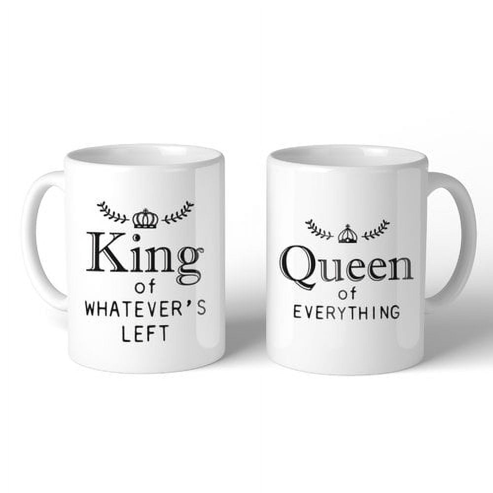 White Ceramic King and Queen Christmas Mug Set
