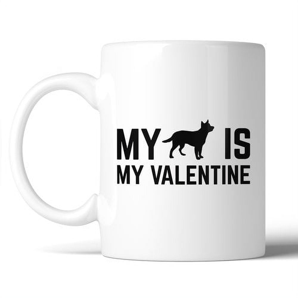 White Ceramic Valentine's Day Dog Lover Coffee Mug