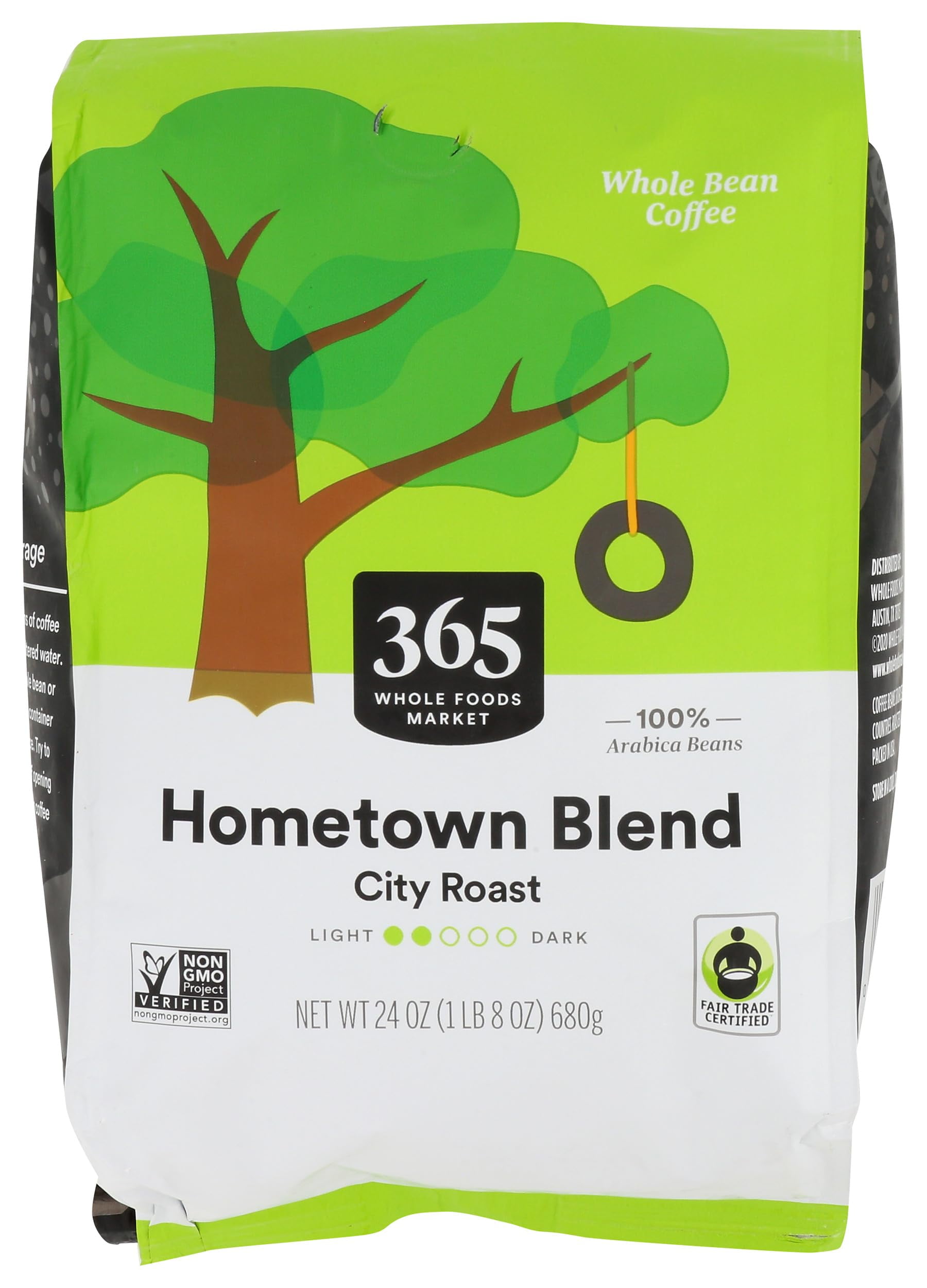 365 by Whole Foods Market, Hometown Blend Whole Bean Coffee, Medium-Light Roast, 24 Ounce