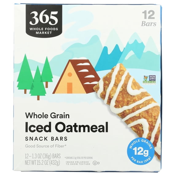 365 by Whole Foods Market, Kids Iced Oatmeal Whole Grain Bars, 15.24 Ounce, 12 Count
