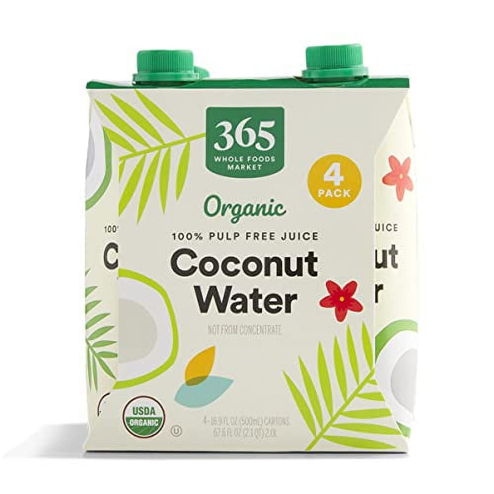 365 by Whole Foods Market, Organic Coconut Water 4 Pack, 67.6 Fl Oz