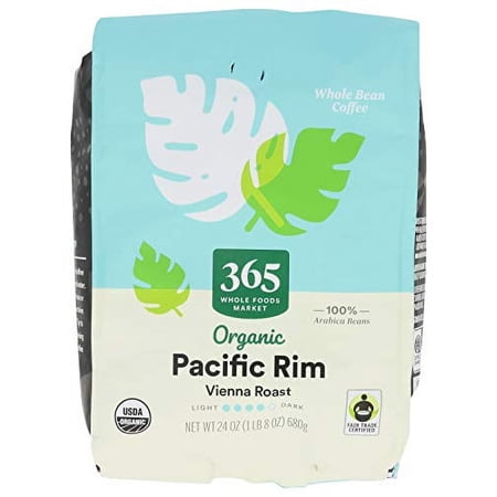 365 by Whole Foods Market, Pacific Rim Whole Bean Coffee, Medium-Dark Roast, 24 Ounce