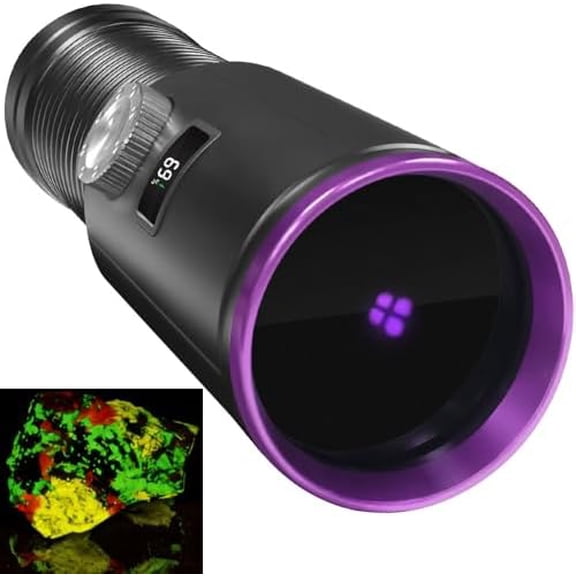 365 nm UV Blacklight Flashlight, High Power Rechargeable Black Light with Enhanced Filter for Pet Urine Detection, Scorpion Search, Rocks, Yooperlite Hunting, Counterfeit Detection