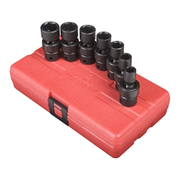 3654 3/8-Inch Drive Standard Fractional Universal Impact Socket Set, SAE, 6-Point, Cr-Mo, 3/8-Inch - 3/4-Inch, 7-Piece