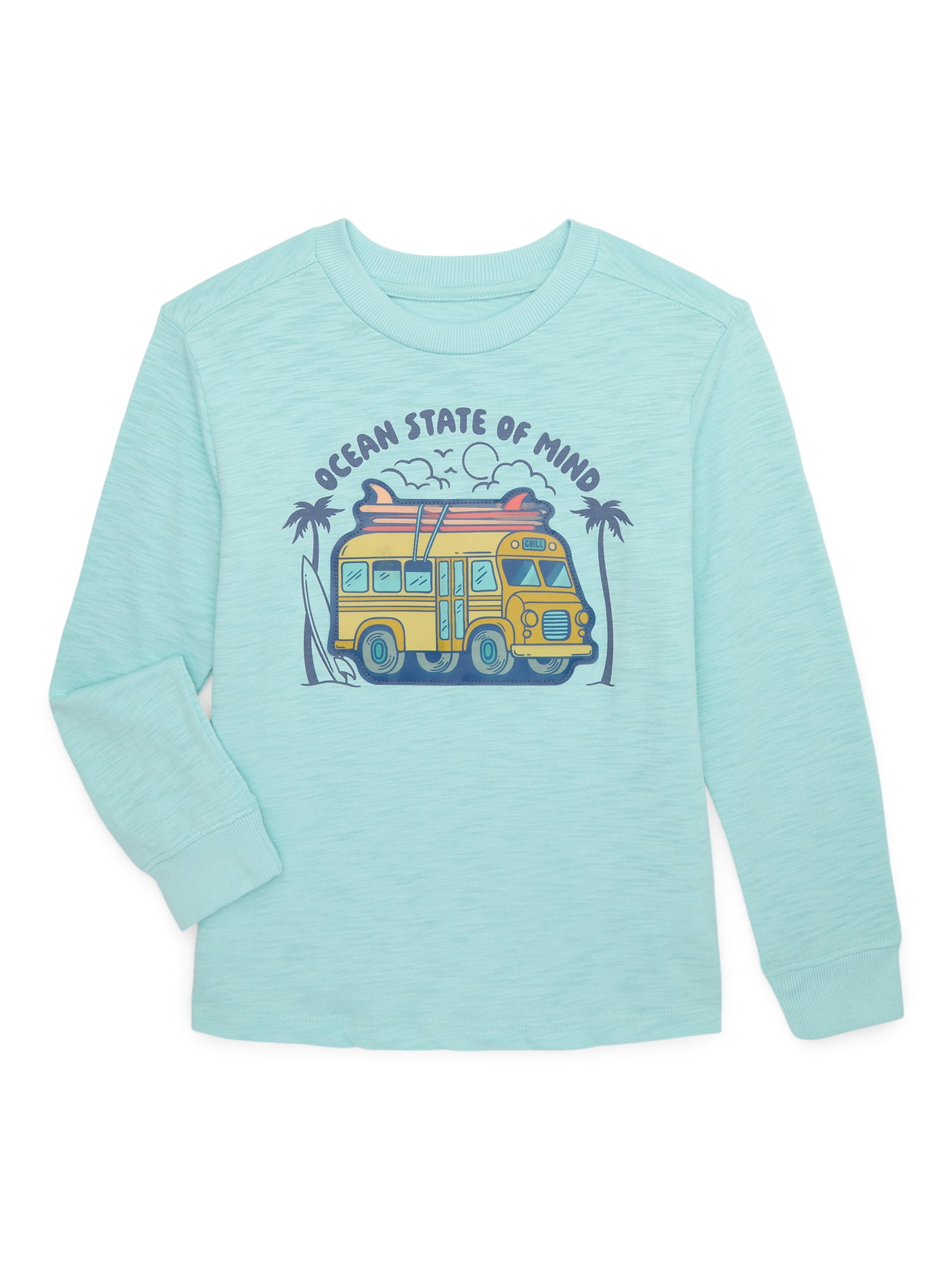 365 Kids From Garanimals Boys Mix and Match Long Sleeve Slub Jersey Graphic Tee, Sizes 4-10