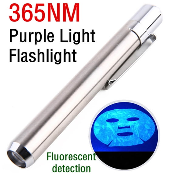 365nm UV Flashlight Pen Light, LED Ultraviolet Light for Fluorescent Agent Detection, Invisible Ink, Stain Detection, Pet Urine Checker