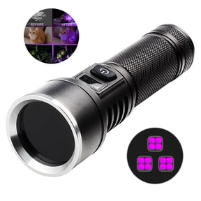 365nm UV Flashlight Rechargeable, 12 LED Black Light Flashlight with LCD Display, Powerful Ultraviolet Lights for Pet Urine Detection, Resin Curing, Uranium Glass, Finding Scorpions