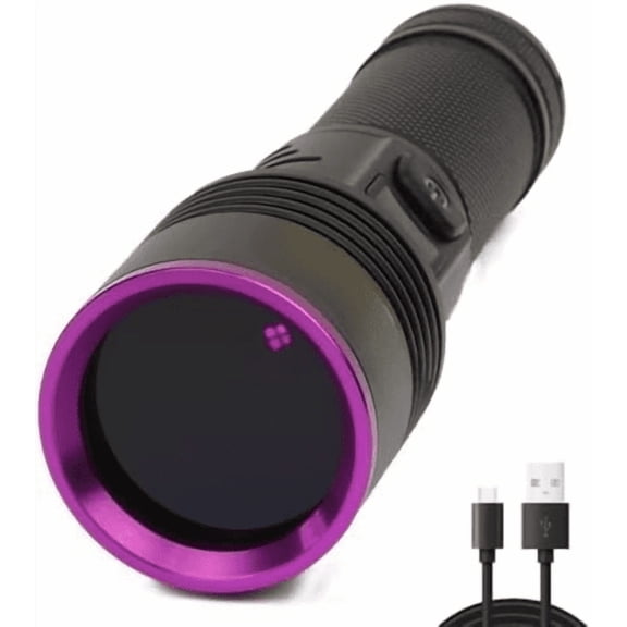 365nm UV Flashlight Rechargeable Blacklight Flashlights Powerful 4-CORE 365 nm UV Light Black Light Flashlight for Scorpion, Pet Urine Detection, Rocks and Minerals, Resin Curing