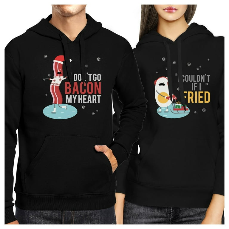 366 Printing Bacon And Egg Winter Version Couple Hoodies Cute