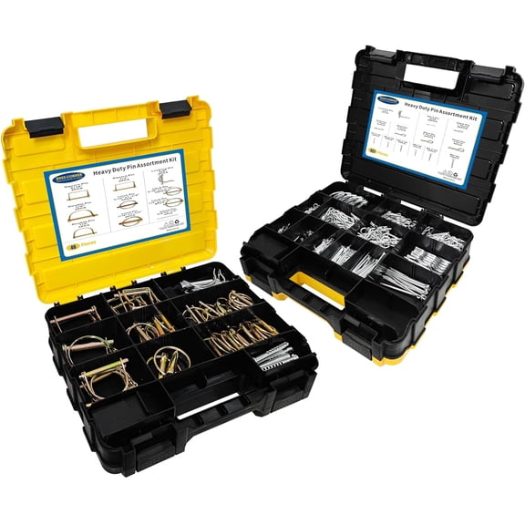 367 PCS Heavy Duty Pin Assortment Kit, Hitch Pins R Clip PIns/ Hair Pins/ Lynch Pins/ PTO Pins/ Cotter Pins/ Clevis Pins for Trucks Trailers Tractors Mowers 3 Point Accessories, Farm, Lawn and Garden