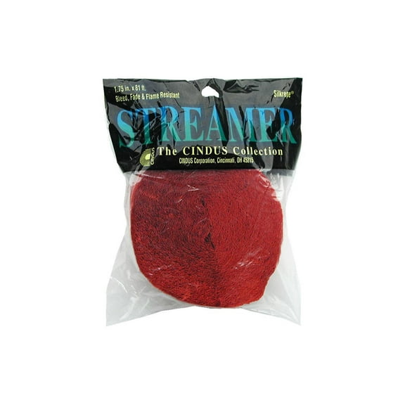 Cindus Crepe Streamer Pkg 1.75"x81' Flame Red