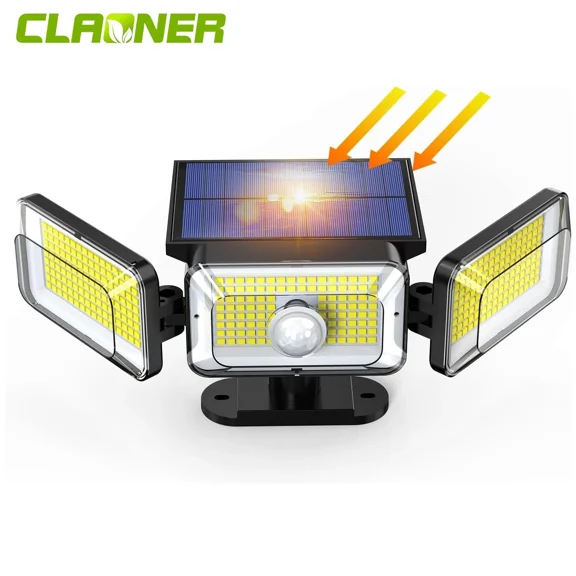 368 LED Solar Lights Outdoor 3000LM Waterproof Motion Sensor Security Wall Lamp, 1 Pack