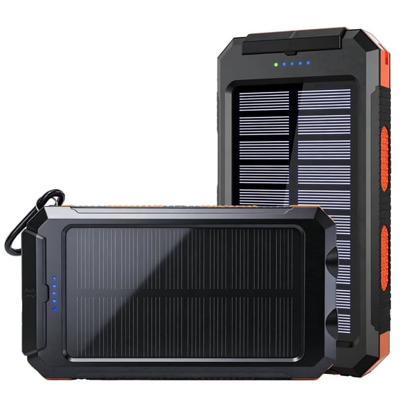 36800 Mah-Capacity Solar Power Bank - Equipped with an Ultra-Bright Flashlight and a Compass, Suitable for emergencies, Travel, and Outdoor Enthusiasts