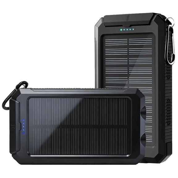 36800mah Portable Solar Phone Charger, Camping External Battery Charger, Suitable For Mobile Phones, Flashlight With Compass, Ideal For Outdoor Activities