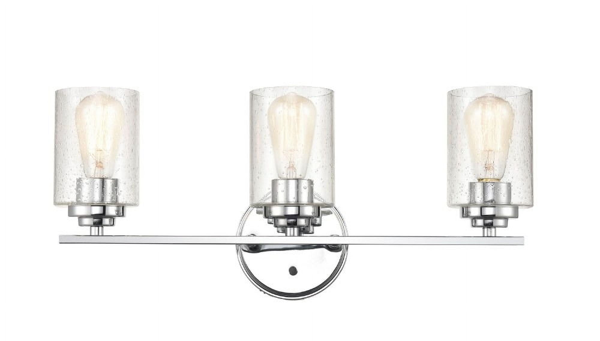 Chrome Cylinder 3-Light Vanity Fixture