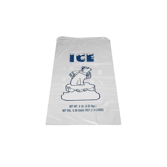 368309990 Drawstring Ice Bag, Polar Bear, 8lb, 18" x 12" (Pack of 500)
