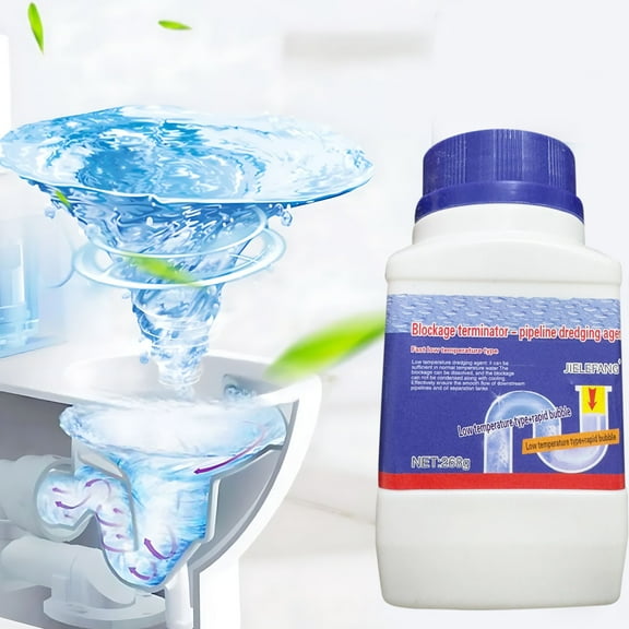 368g Powerful Drains Unclogger, Kitchen Sink Toilet Clog Remover, Heavy-Duty Grease & Hair Cleaner, Safe for PVC Pipes, Fast-Acting Liquid Drains Opener