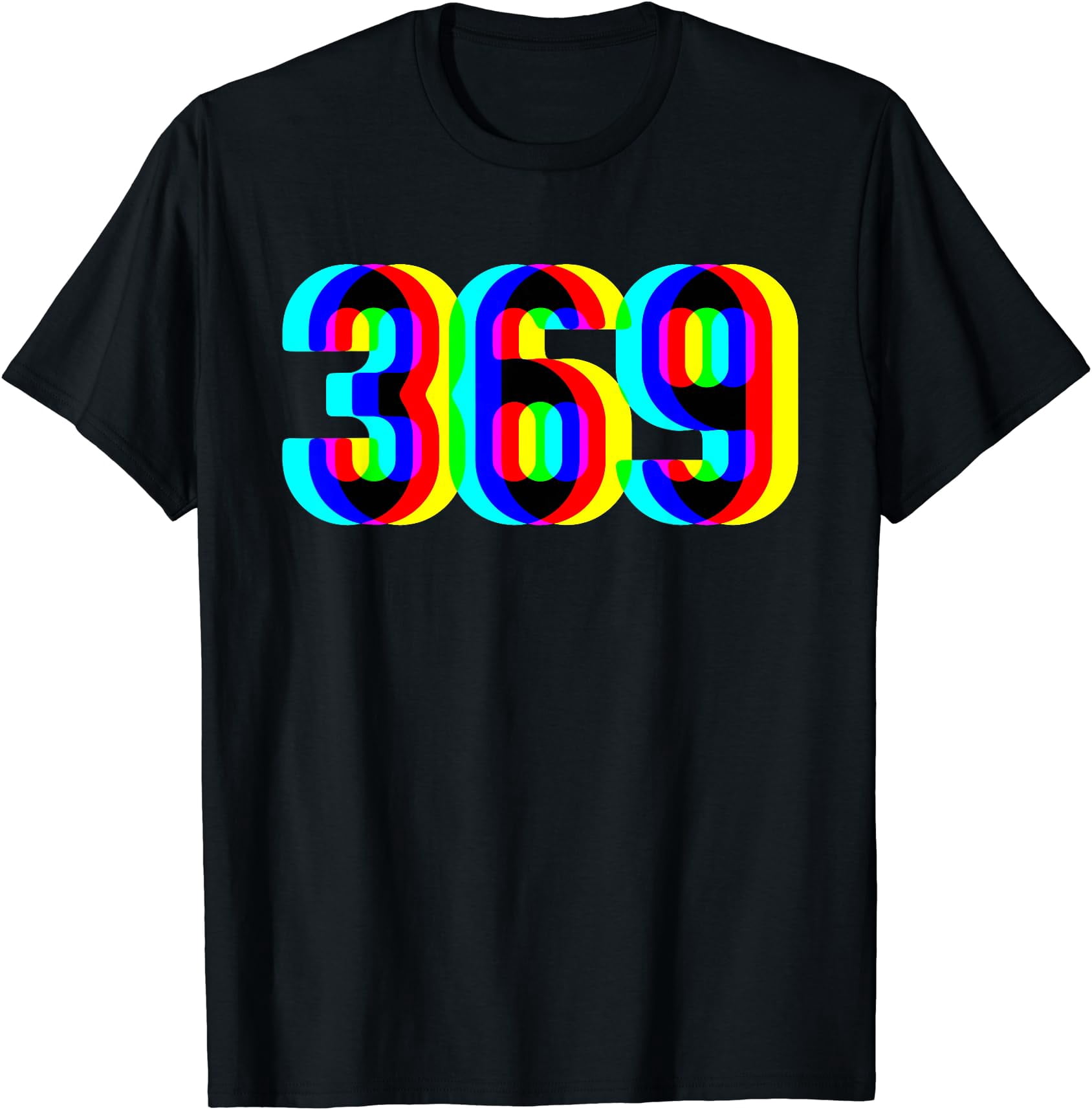369 Manifestation Numerology Frequency Theory Anaglyph Graph T-Shirt ...