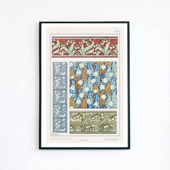 369 Prints 1896 Vintage Floral Patterns Design Retro Illustration - No Framed, Vintage Wall Art, Trendy Retro Print, Room Decor, Wall Art UNFRAMED, 12x18