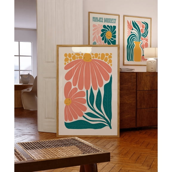369 Prints 60S Poster, 70S Retro Print, Trendy Wall Art, Minimal Poster, Flower Power, Wall Art, Print, Flower Wall Art UNFRAMED, 8x12