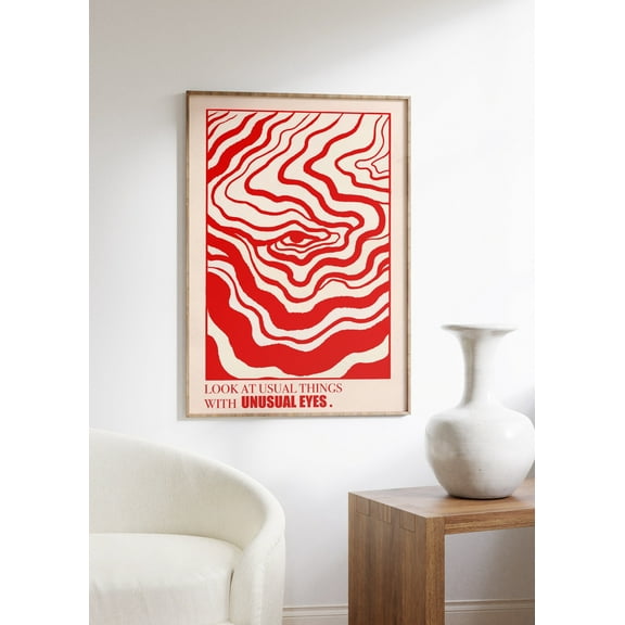 369 Prints 70S Wall Art, Psychedelic Art, Retro Poster, Y2K Poster, Trendy Wall Art, Trippy Art, Retro Wall Art, Gradient Poster, Red Art Print UNFRAMED, 8x12