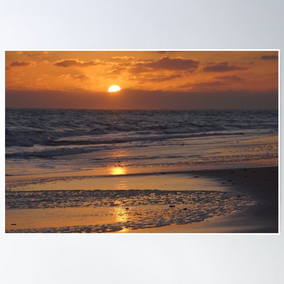 369 Prints A Wet Golden Rota Sunset- No Framed, Vintage Wall Art, Trendy Retro Print, Room Decor, Wall Art UNFRAMED, 24x36