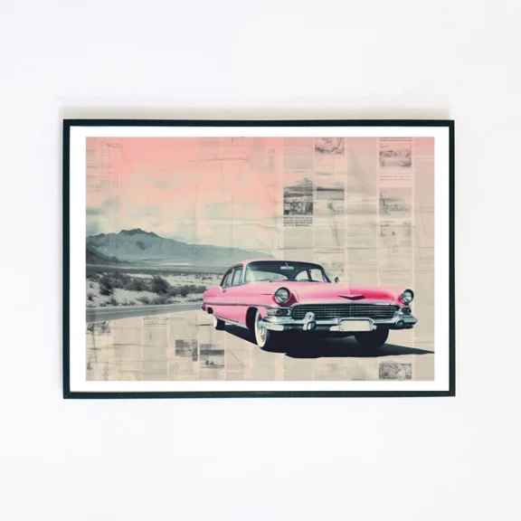 369 Prints Abstract Car Pop Art Newspaper Retro Collage Illustration- No Framed, Vintage Wall Art, Trendy Retro Print, Room Decor, Wall Art UNFRAMED, 8x12