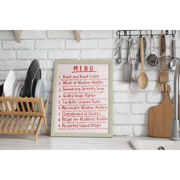 369 Prints Aesthetic Kitchen Wall Decor, Kitchen Menu Life Rules Poster, Trendy Wall Art, Typography Poster, Life Rules Kitchen Decor UNFRAMED, 24x36