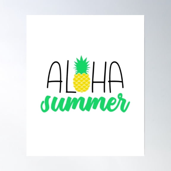 369 Prints "Aloha Summer" Vibrant Pineapple Tropical Vibes For A Fun Sunny Season- No Framed, Vintage Wall Art, Trendy Retro Print, Room Decor, Wall Art UNFRAMED, 8x12