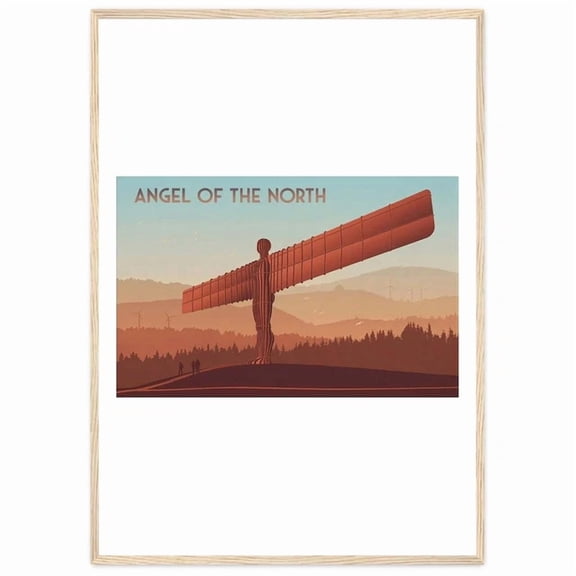 369 Prints Angel Of The North Travel Poster Tyne And Wear Gateshead Newcastle Art A1 - No Framed, Vintage Wall Art, Trendy Retro Print, Room Decor, Wall Art UNFRAMED, 16x24
