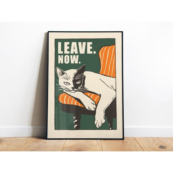 369 Prints Angry Cat Wall Art Printable Rude Art Print Retro White Cat Art Gift For Cat People Quote Art Sweary Print Grumpy Cat Art UNFRAMED, 8x12