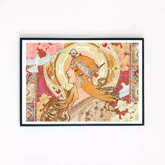 369 Prints Art Nouveau 1920'S Vintage Style Women Illustration Decor Retro Wall Print - No Framed, Vintage Wall Art, Trendy Retro Print, Room Decor, Wall Art UNFRAMED, 8x12