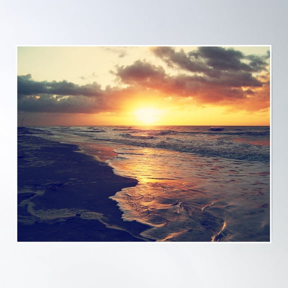 369 Prints Atlantic Ocean Sunrise- No Framed, Vintage Wall Art, Trendy Retro Print, Room Decor, Wall Art UNFRAMED, 16x24