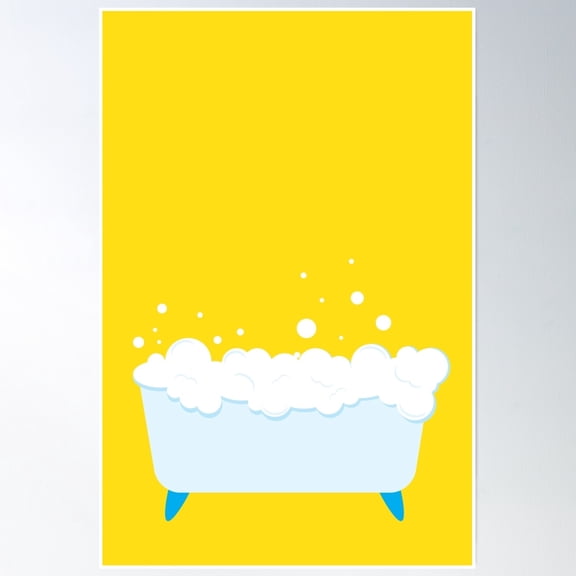 369 Prints Bathtub With Bubbles Seamless Pattern- No Framed, Vintage Wall Art, Trendy Retro Print, Room Decor, Wall Art UNFRAMED, 8x12