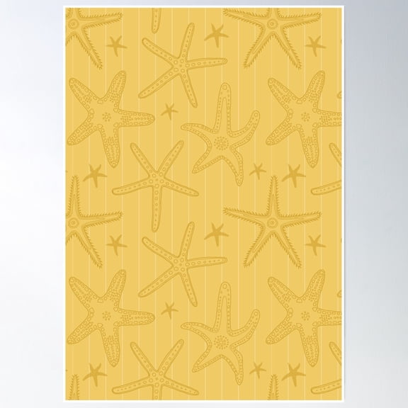 369 Prints Beach Ocean Sea Star Starfish Striped Pattern- No Framed, Vintage Wall Art, Trendy Retro Print, Room Decor, Wall Art UNFRAMED, 12x18