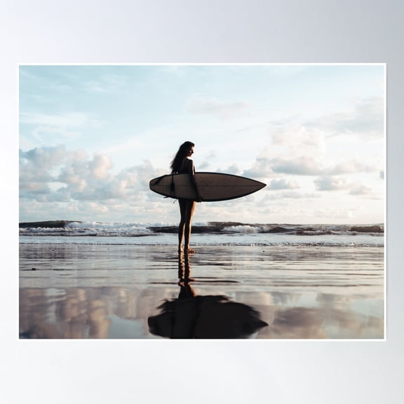 369 Prints Beach, Surf, Reflection- No Framed, Vintage Wall Art, Trendy Retro Print, Room Decor, Wall Art UNFRAMED, 8x12