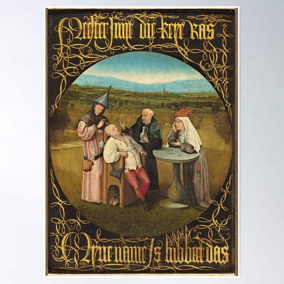 369 Prints Bosch, Hieronymus - Extracting The Stone Of Madness- No Framed, Vintage Wall Art, Trendy Retro Print, Room Decor, Wall Art UNFRAMED, 16x24
