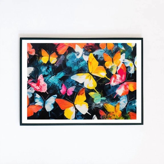 369 Prints Butterfly Abstract Colour Painting Illustration Retro- No Framed, Vintage Wall Art, Trendy Retro Print, Room Decor, Wall Art UNFRAMED, 8x12
