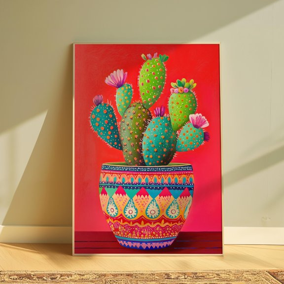 369 Prints Cactus Western Wall Art Colorful Desert Art Print Retro Western Printable Wall Decor Gallery Print Cactus Print Rustic Wall Print Aesthetic UNFRAMED, 12x18
